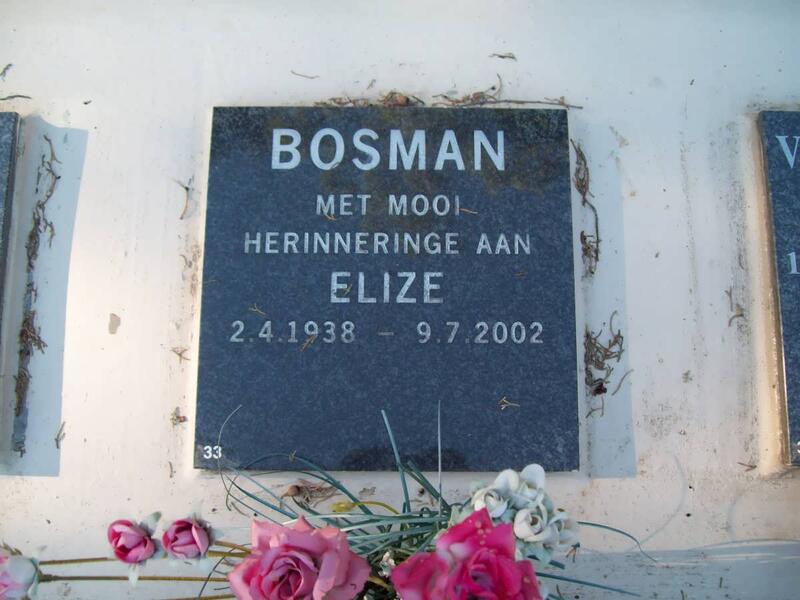 BOSMAN Elize 1938-2002