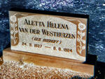 WESTHUIZEN Aletta Helena, van der 1837-1924