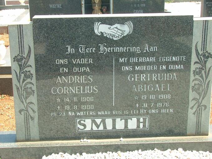 SMITH Andries Cornelius 1906-1980 & Gertruida Abigael 1908-1976