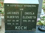 KOCH Jacobus Albertus 1937-1998 & Engela Elizabeth 1936-