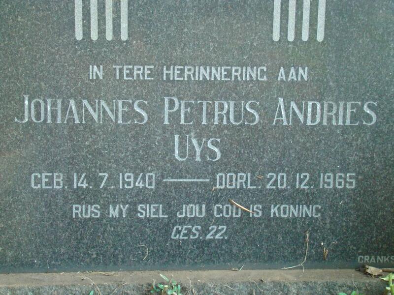 UYS Johannes Petrus Andries 1940-1965