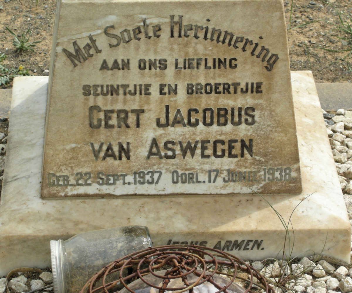 ASWEGEN Gert Jacobus, van 1937-1938