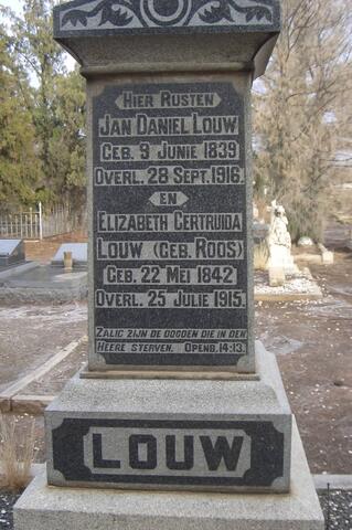 LOUW Jan Daniel 1839-1916 & Elizabeth Gertruida ROOS 1842-1915