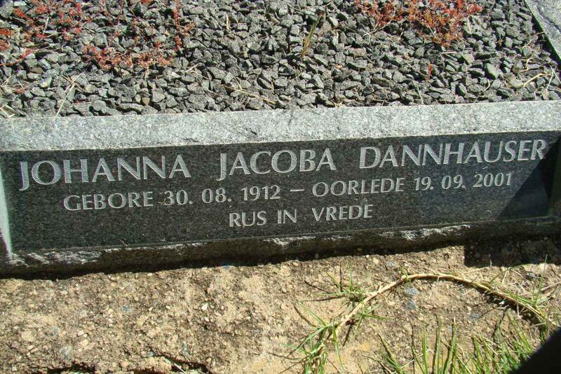 DANNHAUSER Johanna Jacoba 1912-2001