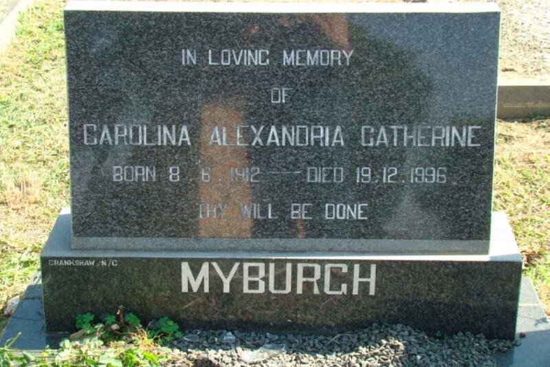 MYBURGH Carolina Alexandria Catherine 1912-1996