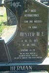 HERMAN Hester M.E. 1922-1995