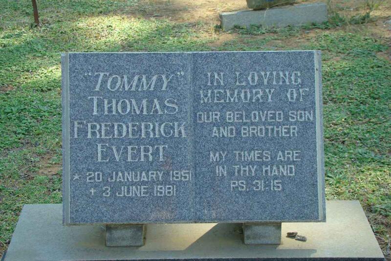 EVERT Thomas Frederick 1951-1981