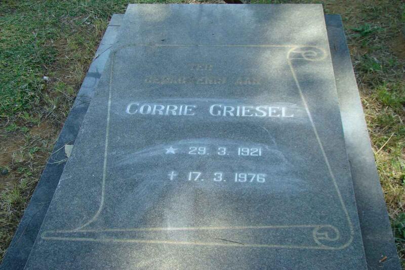 GRIESEL Corrie 1921-1976