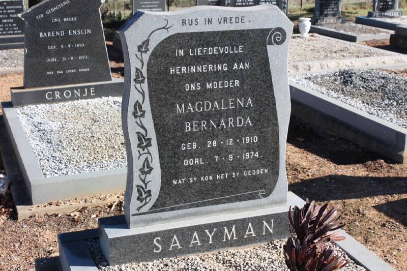 SAAYMAN Magdalena Bernarda 1910-1974