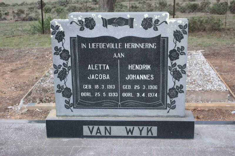 WYK Hendrik Johannes, van 1906-1974 & Aletta Jacoba 1913-1993