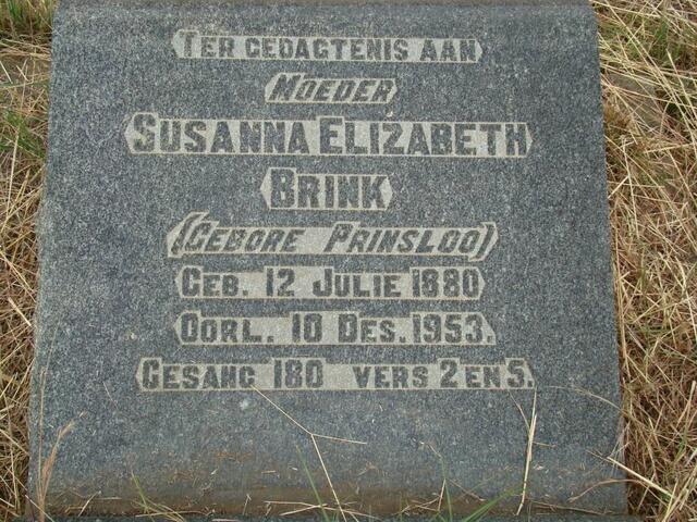 BRINK Susanna Elizabeth nee PRINSLOO 1880-1953