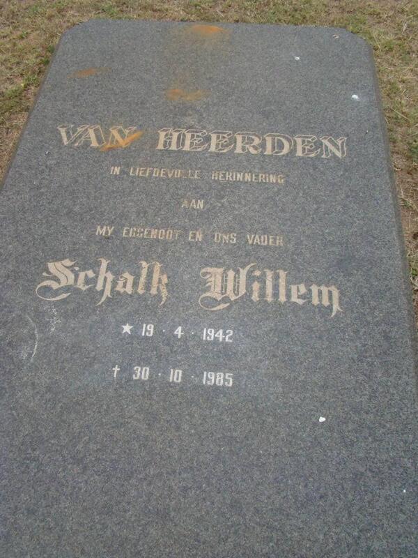 HEERDEN Schalk Willem, van 1942-1985