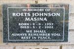 MASINA Roets Johnson 1957-2002