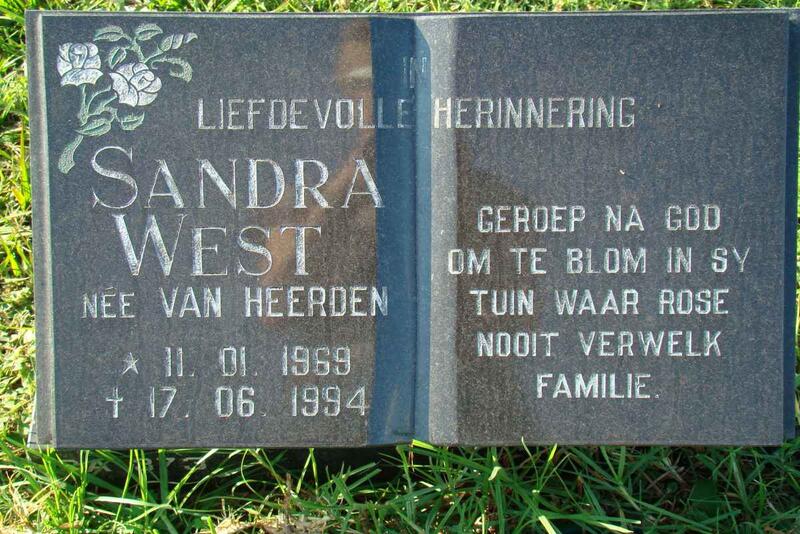 WEST Sandra nee VAN HEERDEN 1969-1994