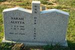 LINDE Sarah Aletta, van der 1942-2003