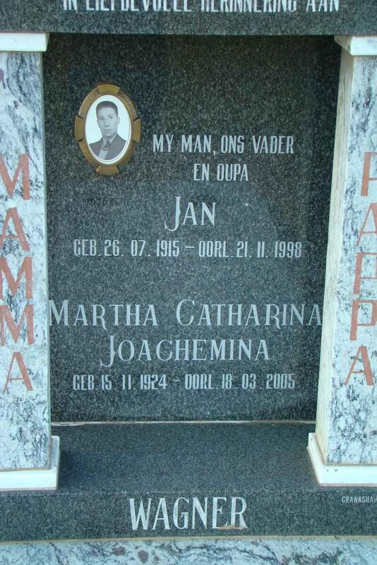 WAGNER Jan 1915-1998 & Martha Catharina Joachemina 1924-2005