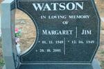 WATSON Jim 1949- & Margaret 1949-2001
