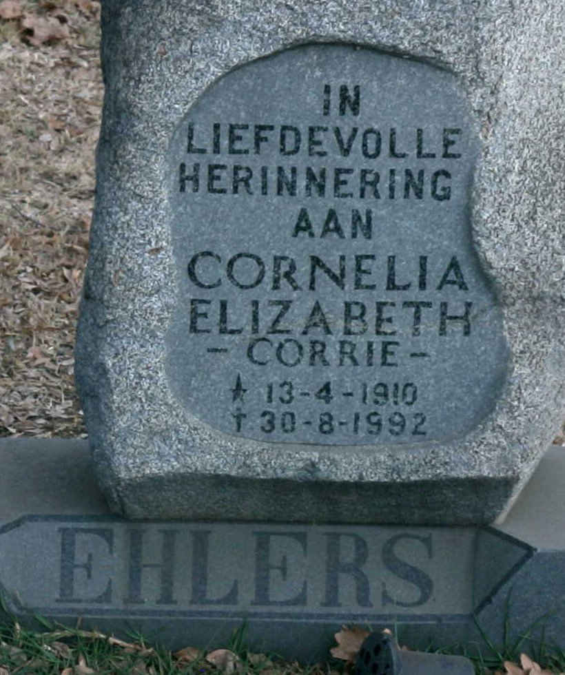 EHLERS Cornelia Elizabeth 1910-1992