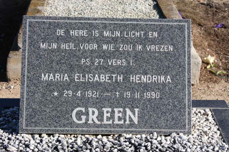 GREEN Maria Elisabeth Hendrika 1921-1990