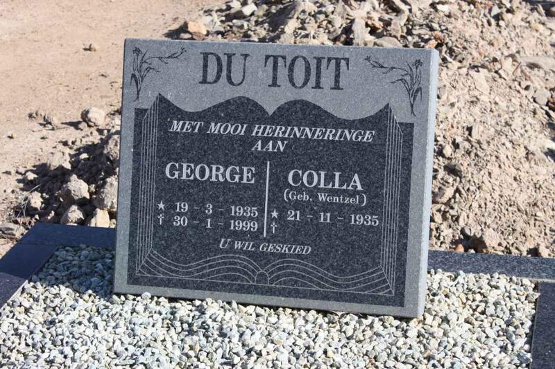 TOIT George, du 1935-1999 & Colla WENTZEL 1935-