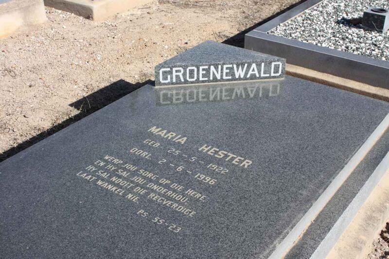 GROENEWALD Maria Hester 1922-1996