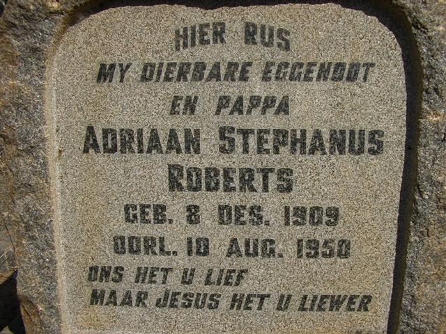 ROBERTS Adriaan Stephanus 1909-1950