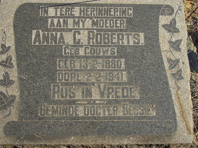 ROBERTS Anna C. néé GOUWS 1880-1941
