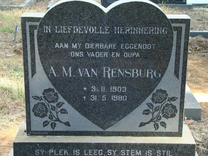 RENSBURG A.M., van 1903-1980