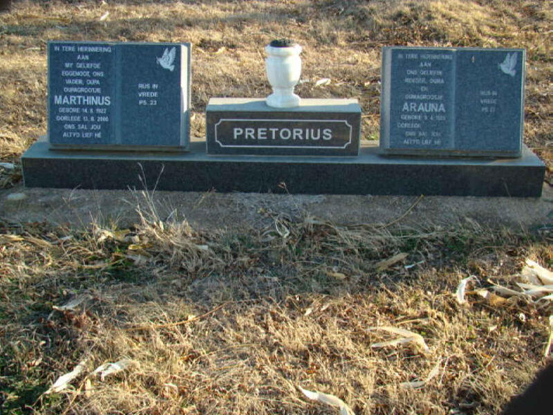 PRETORIUS Marthinus 1921-2006 & Arauna