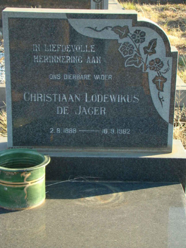 JAGER Christiaan Lodewikus, de 1888-1982