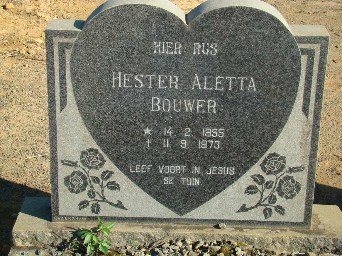 BOUWER Hester Aletta 1955-1973