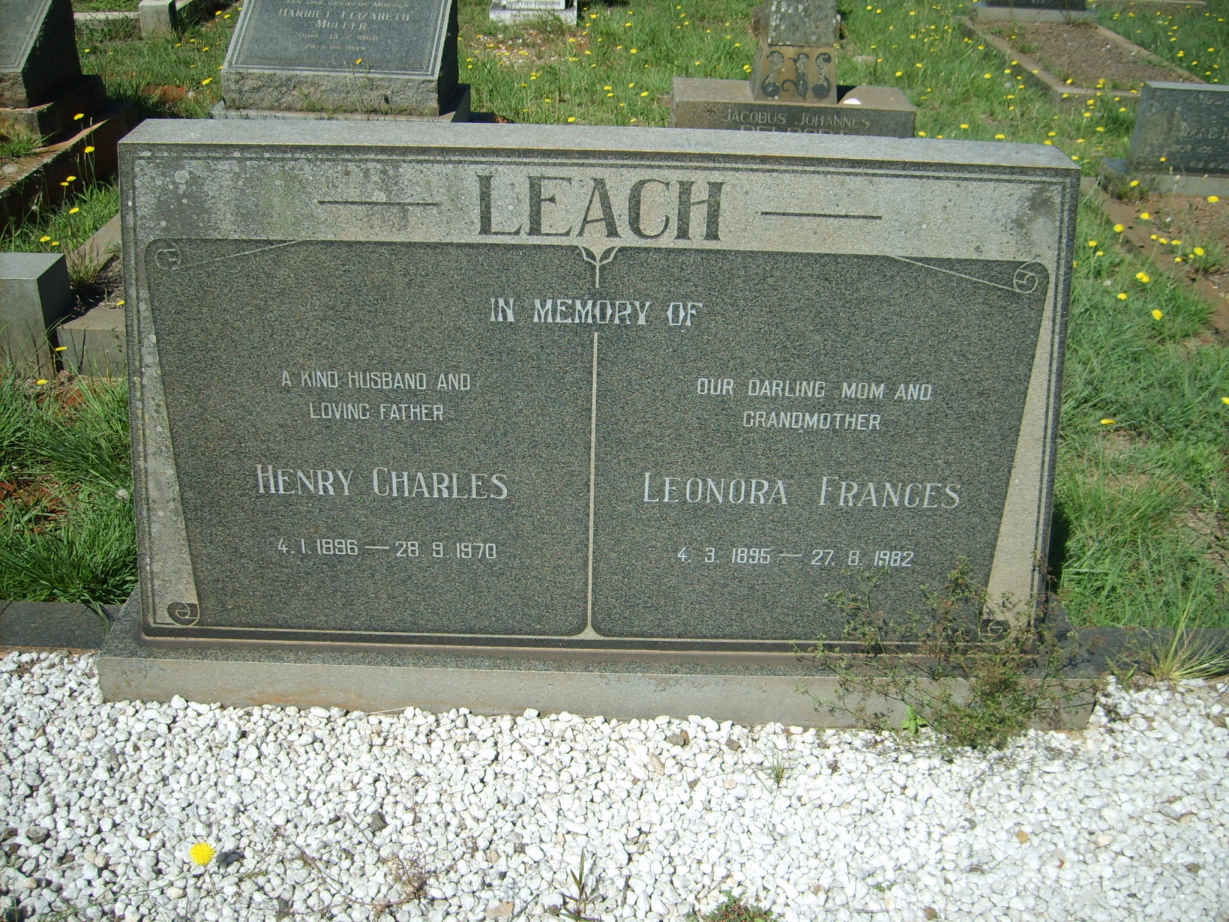 LEACH Henry Charles 1896-1970 & Leonora Frances 1895-1982