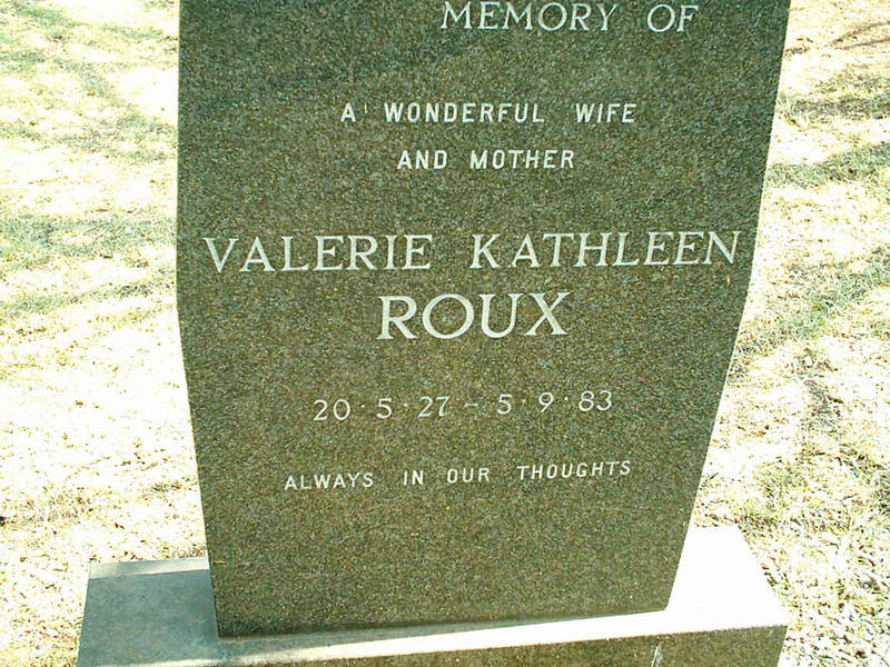 ROUX Valerie Kathleen 1927-1983