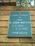 SHAW-WATSON R. 1920-1985