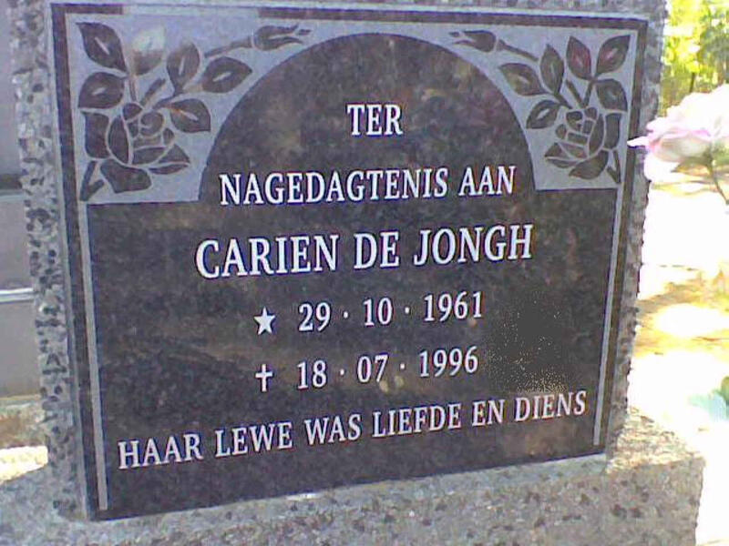JONGH Carien, de 1961-1996