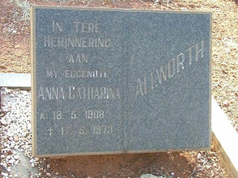 ALLWORTH Anna Catharina 1908-1973