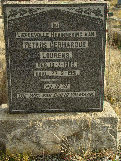 LOURENS Petrus Gerhardus 1905-1951