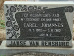 RENSBURG Carel Johannes, Janse van 1902-1980