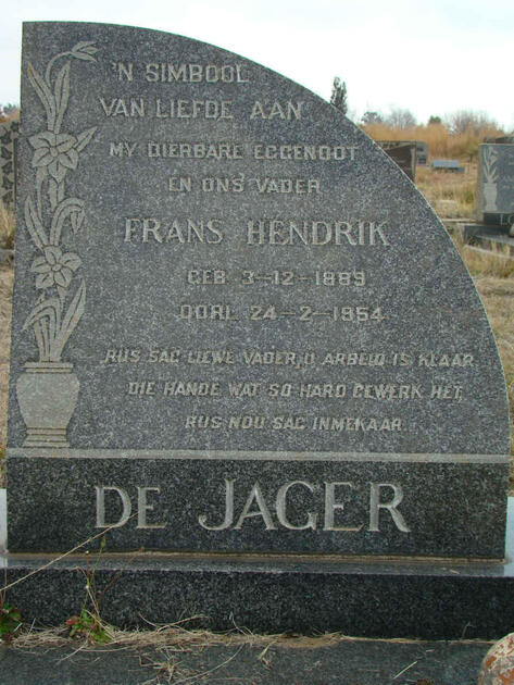JAGER Frans Hendrik, de 1889-1954