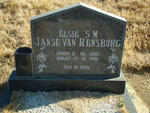 RENSBURG Elsie S.M., Janse van 1898-1995