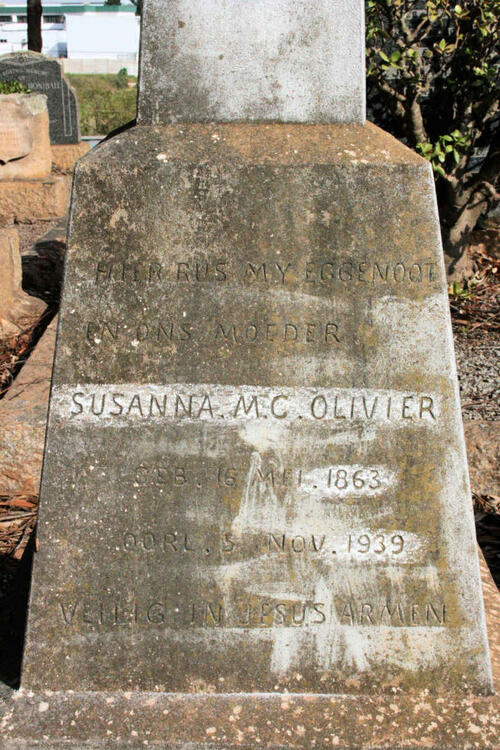 OLIVIER Susanna M.C. 1863-1939