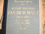 WALT Jeanne Suzanne, van der nee LE RICHE 1928-1969
