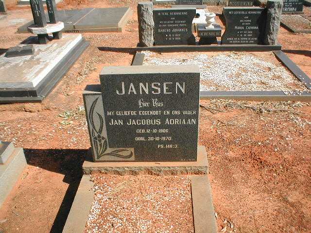 JANSEN Jan Jacobus Adriaan 1906-1970
