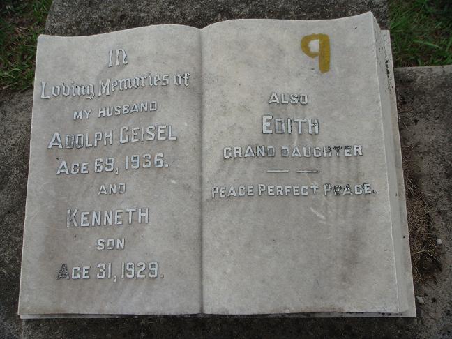 GEISEL Adolph -1936 :: GEISEL Kenneth -1929 :: GEISEL Edith ?