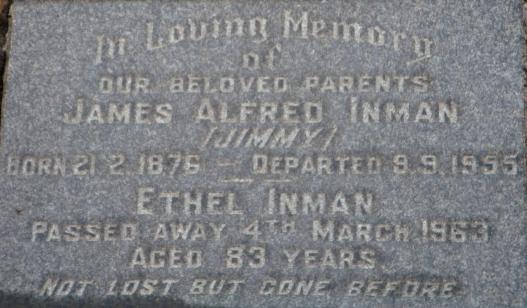 INMAN James Alfred 1876-1955 & Ethel -1963