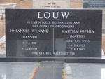 LOUW Johannes Wynand 1922-1998 & Martha Sophia VAN WYK 1923-1997
