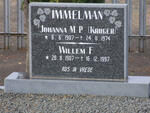 IMMELMAN Willem F. 1907-1997 & Johanna M.P. KRUGER 1907-1974