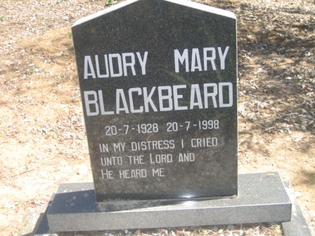 BLACKBEARD Audry Mary 1928-1998