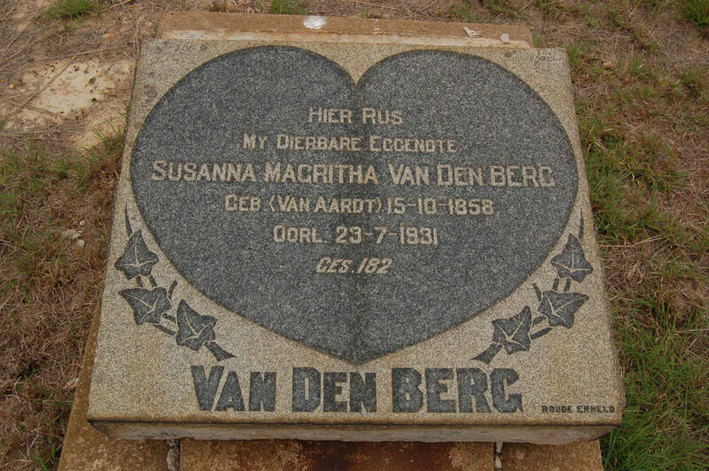 BERG Susanna Magritha, van den nee VAN AARDT 1858-1931