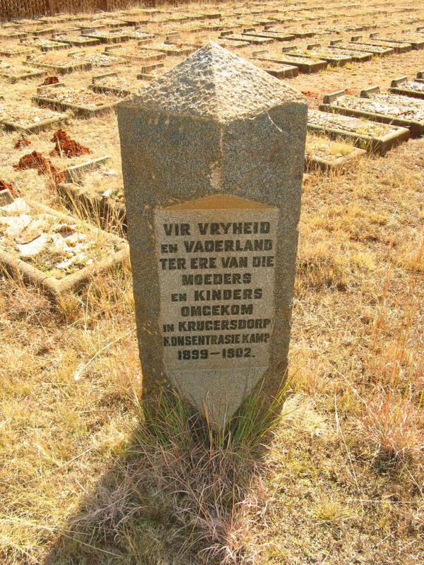 Memorial to the Mothers & Children who died in Krugersdorp concentration camp 1899-1902